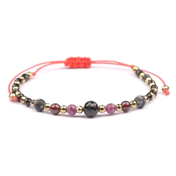 Bransoletka celebrytka TURMALIN + znak zodiaku KOZIOROŻEC zodiak